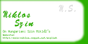 miklos szin business card